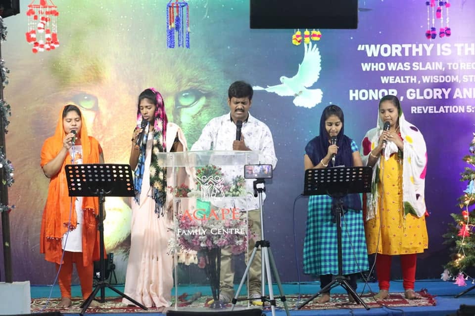Agape Family Centre worship team leading the church